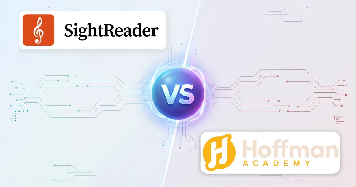 SightReader and Hoffman Academy either side of a “VS” emblem
