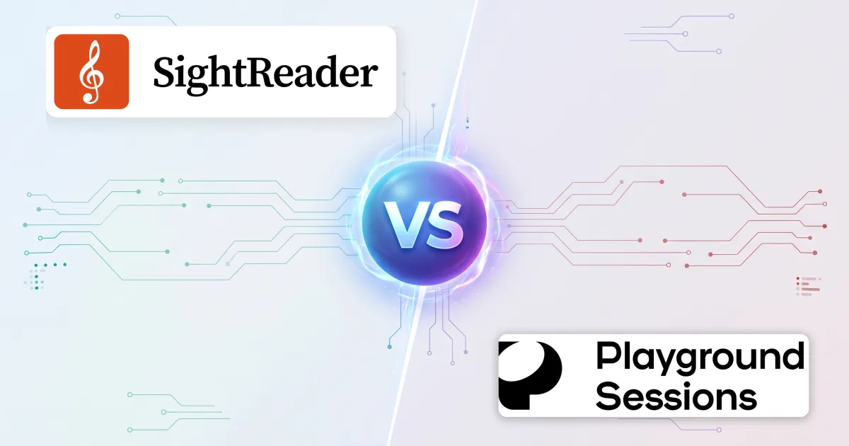 SightReader and Playground Sessions either side of a “VS” emblem