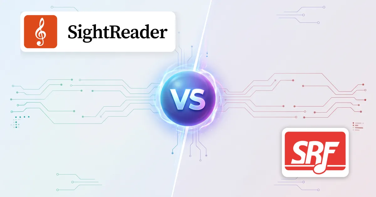 SightReader and Sight Reading Factory logos either side of a “VS” emblem